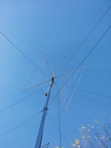 The HF antennas from below