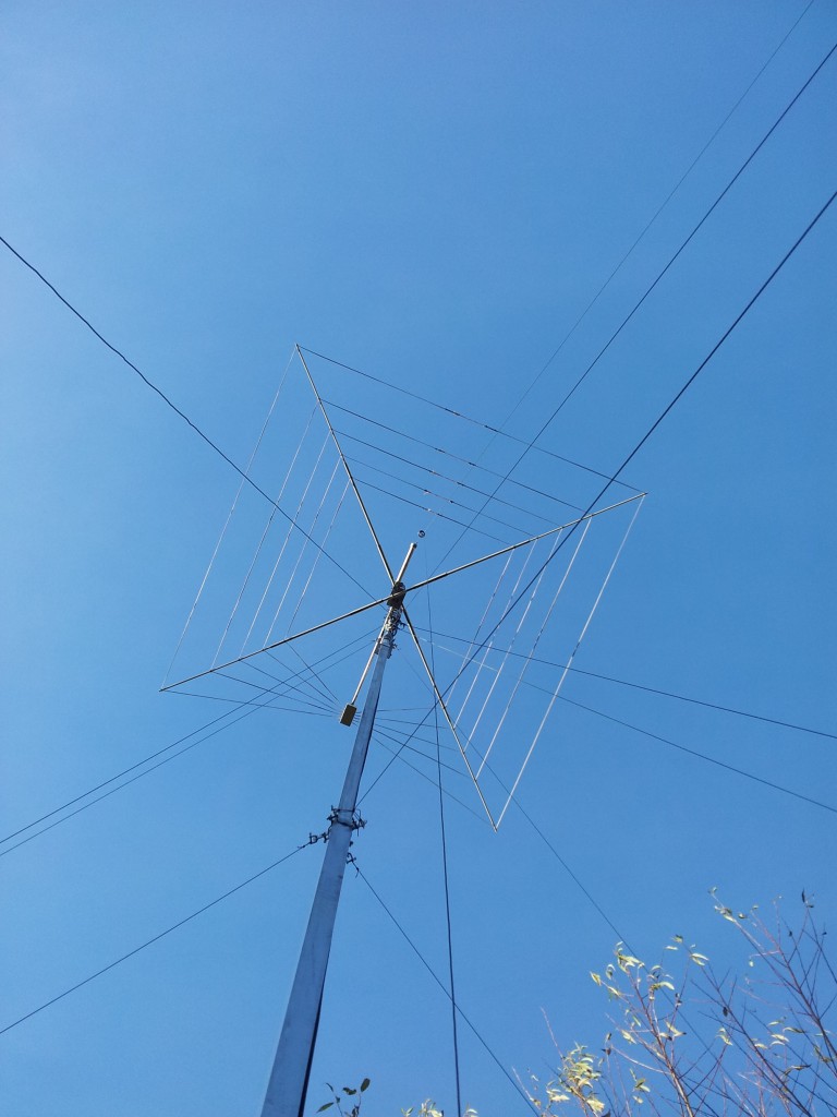 The HF antennas from below