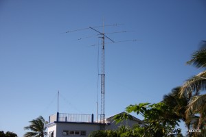 Gingerbread Hill has a 50 foot tower and a CL33 Yagi. 80m, 40m dipoles on the tower and the WARC dipole on the small pole on the left.