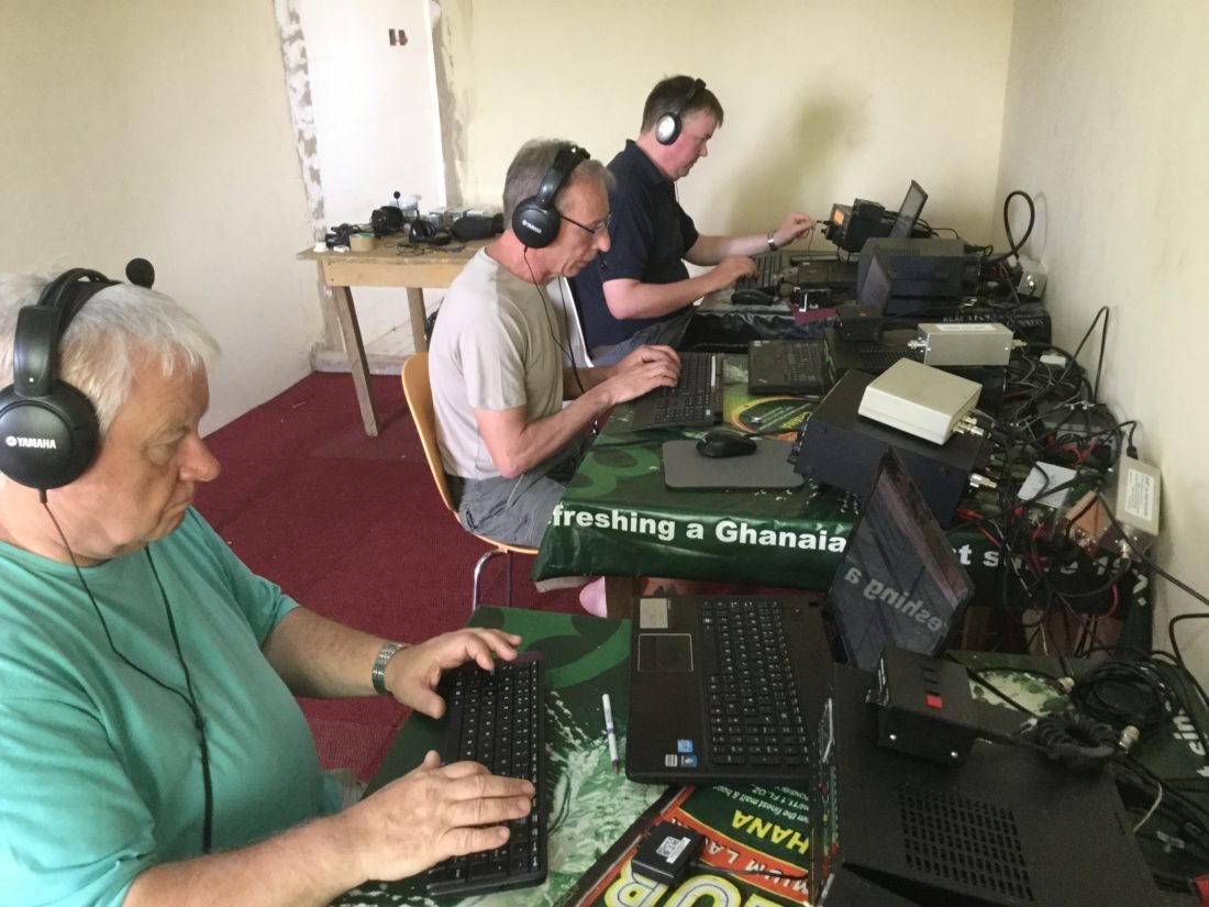 Bob 5B4AGN, Neil G6MC and Iain M0PCB operating 9G5X