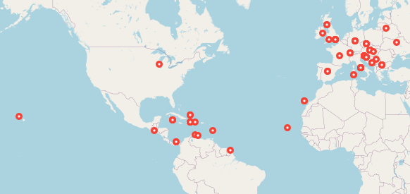 Map of QSOs. Generated by CloudLog.